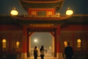 《双面镜》封面，对称构图的镜面走廊